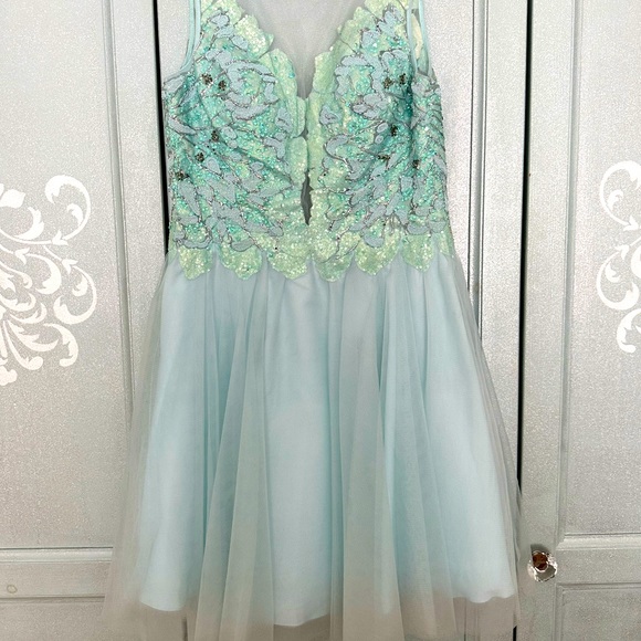 PBasix Black Label Teal Open Back Dress Size 2 (X-Small) - Picture 4 of 10